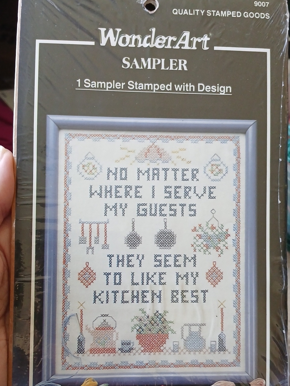 Wonderart Kitchen Sampler Cross Stitch New Skillet Teapot 9007 Sampler Craft